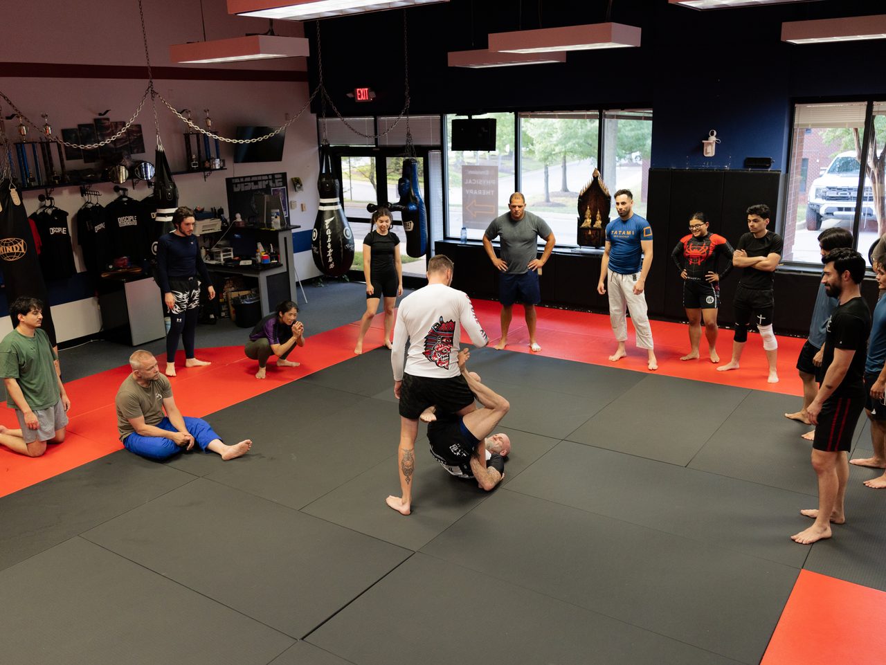 A Loyal Legion Jiu-Jitsu class training on the mats in Sterling, VA